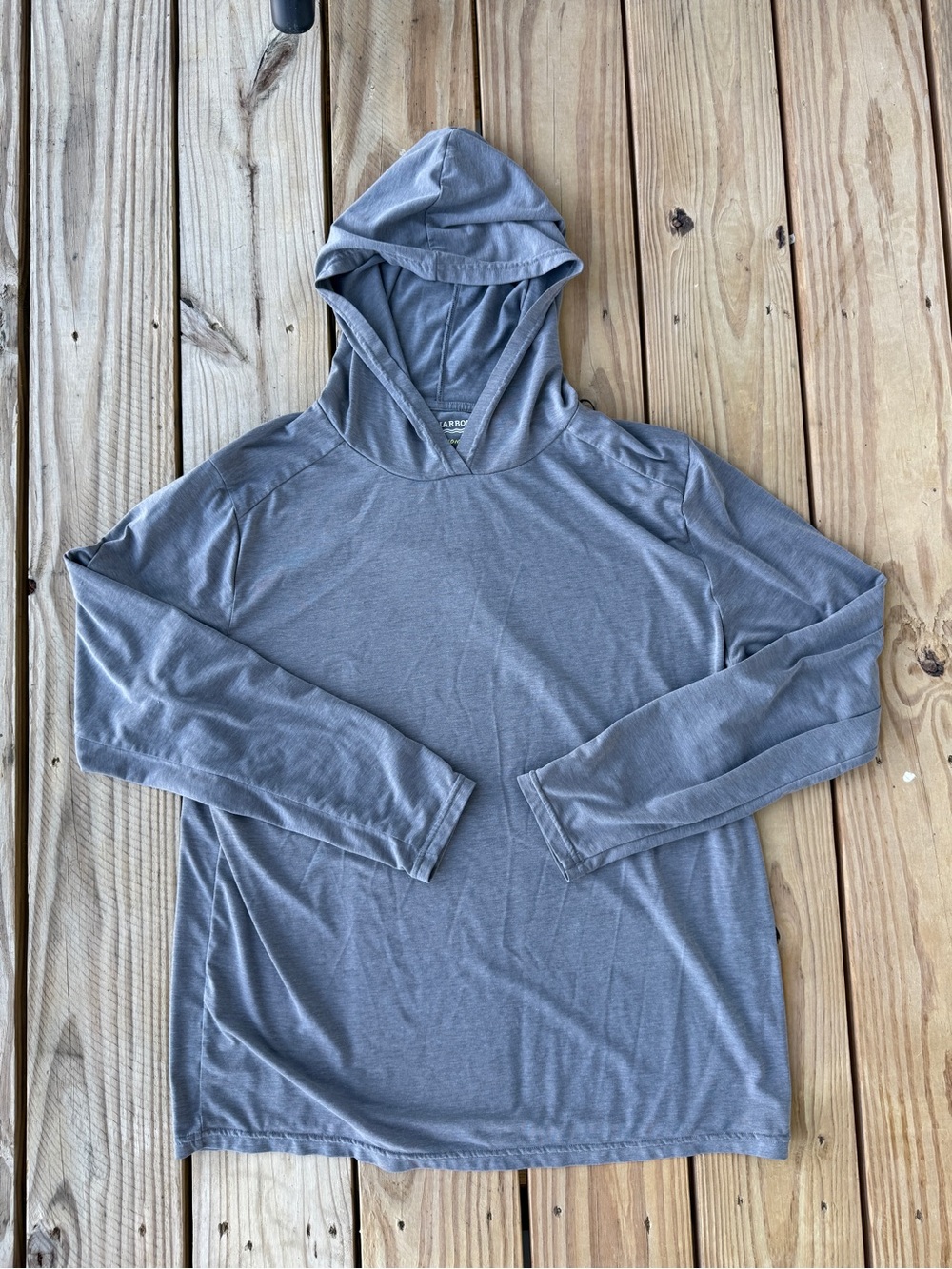 Fair Harbor Mens Large Sun Protection Hoodie UPF 50 Grey Recycled Tencel